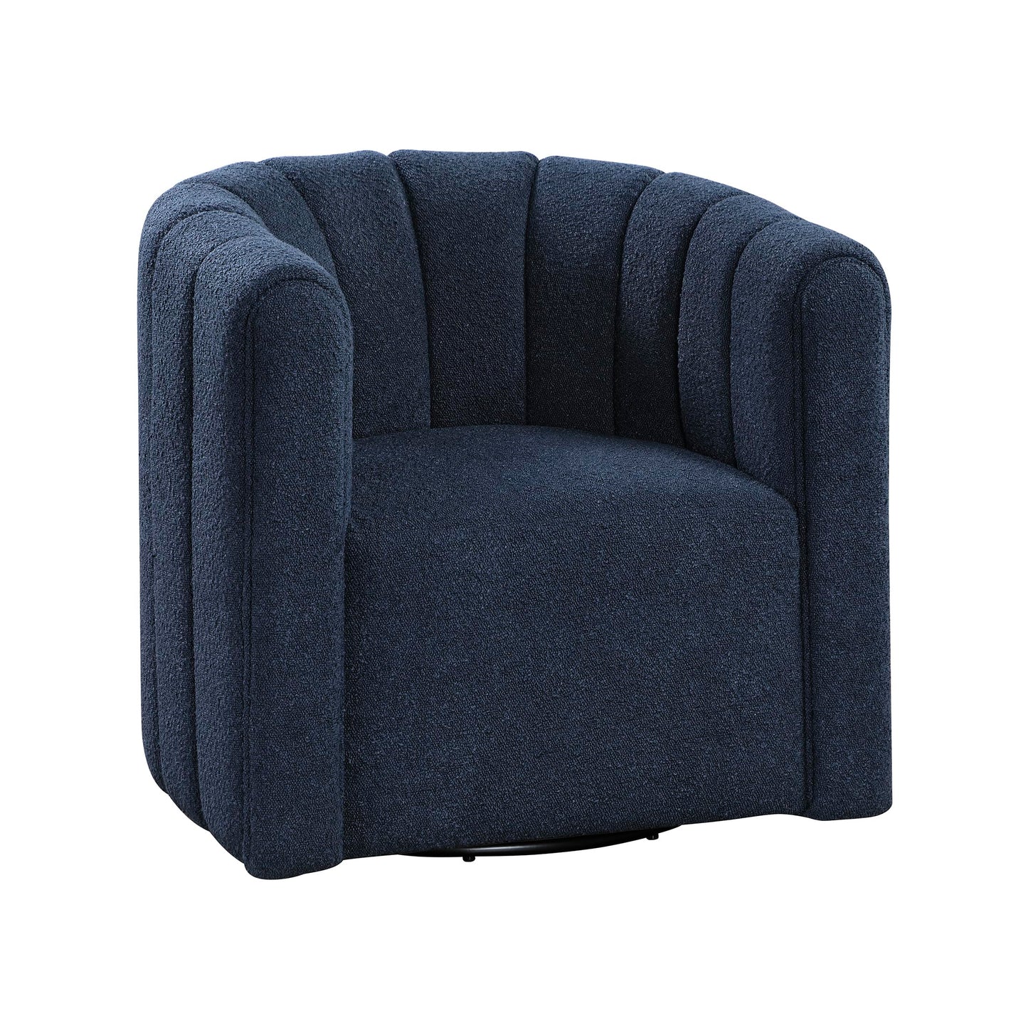 Lexicon Swivel Accent Chair with Ottoman, Boucle Fabric Upholstered 360 Degree Swivel Single Sofa Chair with Ottoman Set for Living Room/Office/Apartment, Blue