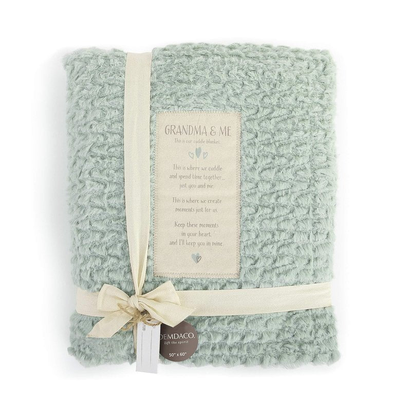 DEMDACO Grandma and Me Soft Snuggly Sage 60 x 50 Inch Polyester Fabric Comforting Toddler Cuddle Blanket