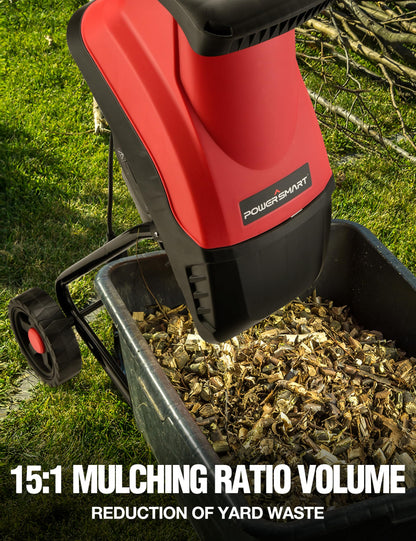 PowerSmart Electric Log Splitter & Wood Chipper 2-in-1 Bundle: 7-Ton Hydraulic Splitter for 20" Logs & 15-Amp Chipper for 1.77" Branches, Perfect Combo for Yard Cleanup & Firewood Making
