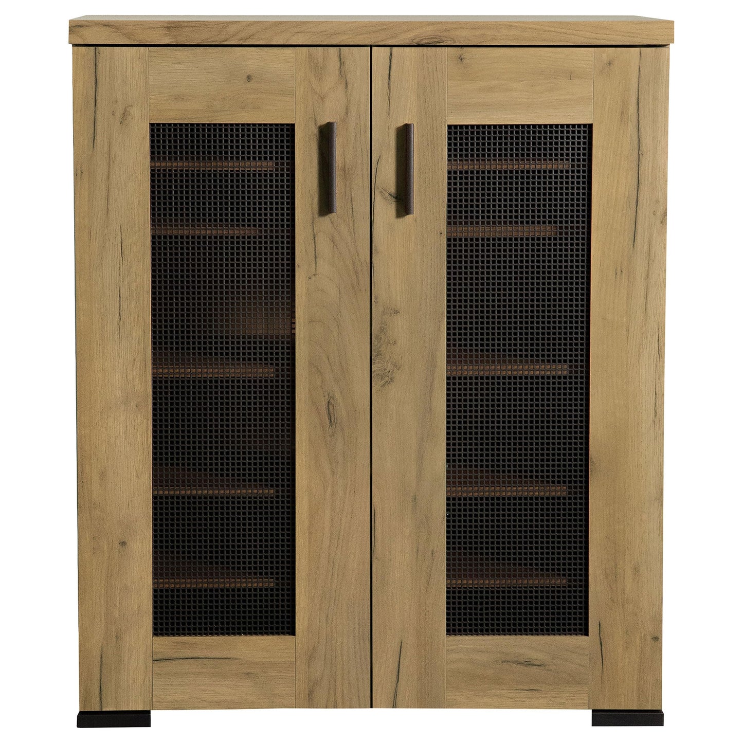 Coaster Home Furnishings - Bristol - Engineered Wood - 6-Shelf Shoe Cabinet with Double Doors, Mesh Panel, and Plastic Glides - Entryway and Mudroom - 31.5-Inch - Golden Oak - 951107