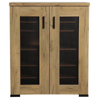 Coaster Home Furnishings - Bristol - Engineered Wood - 6-Shelf Shoe Cabinet with Double Doors, Mesh Panel, and Plastic Glides - Entryway and Mudroom - 31.5-Inch - Golden Oak - 951107