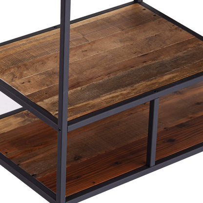 SEI Furniture - Mathry Reclaimed Wood Shelf - Natural - Reclaimed Wood & Iron Metal - Rustic Design - Ideal for Home Offices, Living Rooms, Dens, 31.5" W x 15.75" D x 31.5" H (HZ1058238)