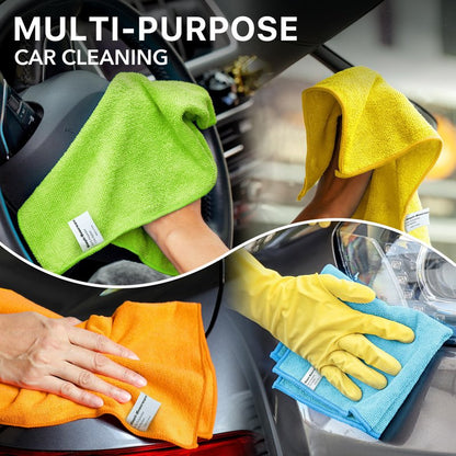 Simple Houseware Microfiber Cleaning Cloth 50 Pack, 12" x 16", 4 Colors