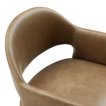 Modway Talia Vegan Leather Dining Armchair in Toast