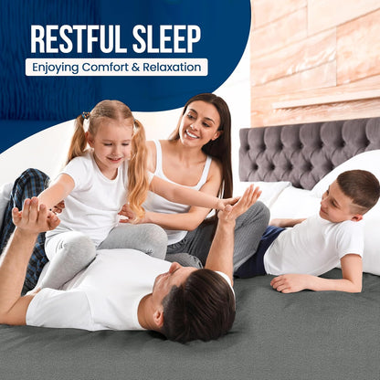Utopia Bedding King Size Mattress Protector - Waterproof Terry Cover with Deep Pockets | Soft & Breathable Gray