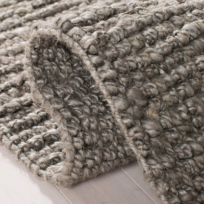 SAFAVIEH Area Rug 10' Square - Natural Fiber Collection - Large - Light Grey, Handmade Jute, Farmhouse Style, Chunky Textured Thick Pile (NF447G)
