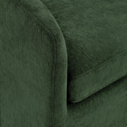 OSP Home Furnishings Parker Upholstered Swivel Tub Accent Chair, Green Fabric