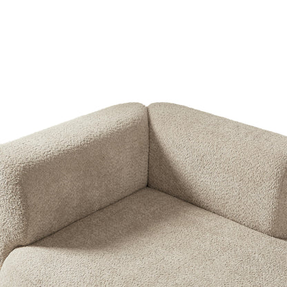 ERYE Boucle Upholstered Right Facing Chaise Lounge Indoor for Living Room Bedroom,Comfy Single Chaise Lounge Modern Leisure Recliner Sleeper Sofa Daybed, Easy Assemble