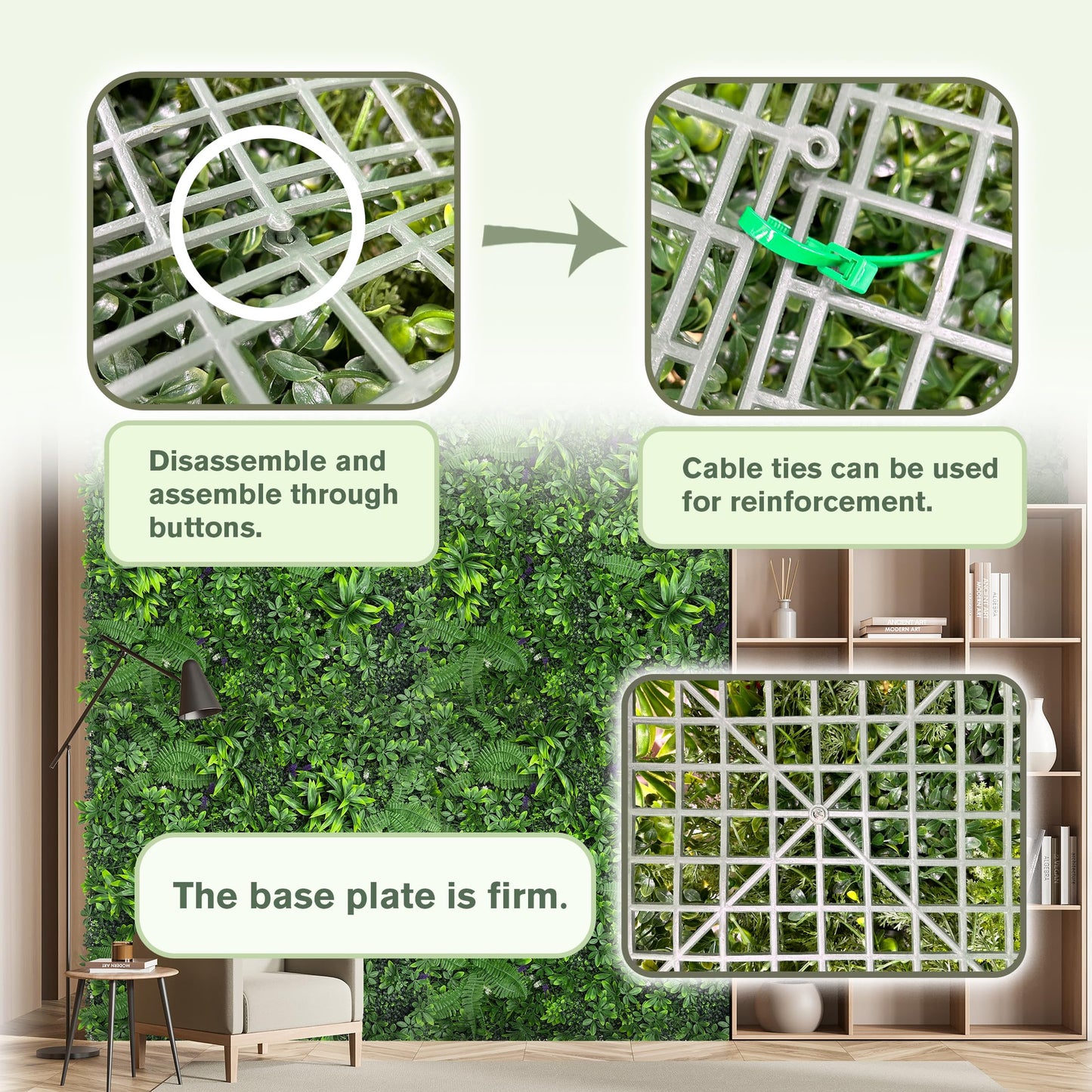 DOPGIB Artificial Green Boxwood Grass Wall Roll: 60"x128"(53.5 SQFT) UV Protected Ivy Privacy Hedge Fence Screen for Chain Link Fences Panel Indoor,Outdoor Patio Balcony & Garden
