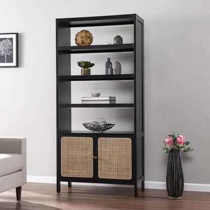 SEI Furniture Carondale Bookcase/Storage Shelf, Black and Gold