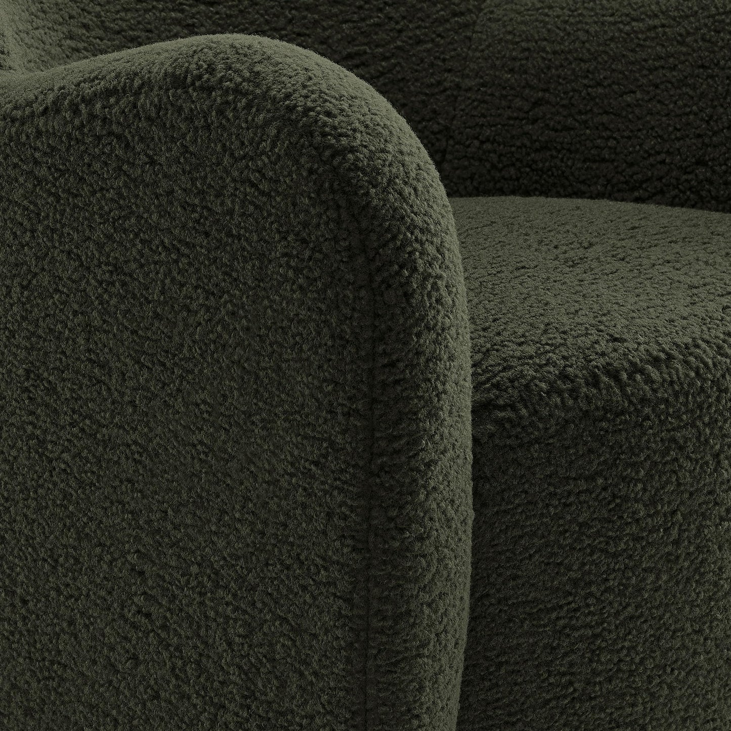 Modway Montrose Swivel Wingback Accent Chair in Fern Walnut Sherpa Teddy Fabric – Modern Furry Barrel Chair with 360-Degree Swivel Base – Soft and Comfy Living Room Chair