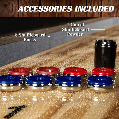 Barrington Billiards 12' Webster Shuffleboard Table with Scratch-Resistant Playfield and 8 Puck Set