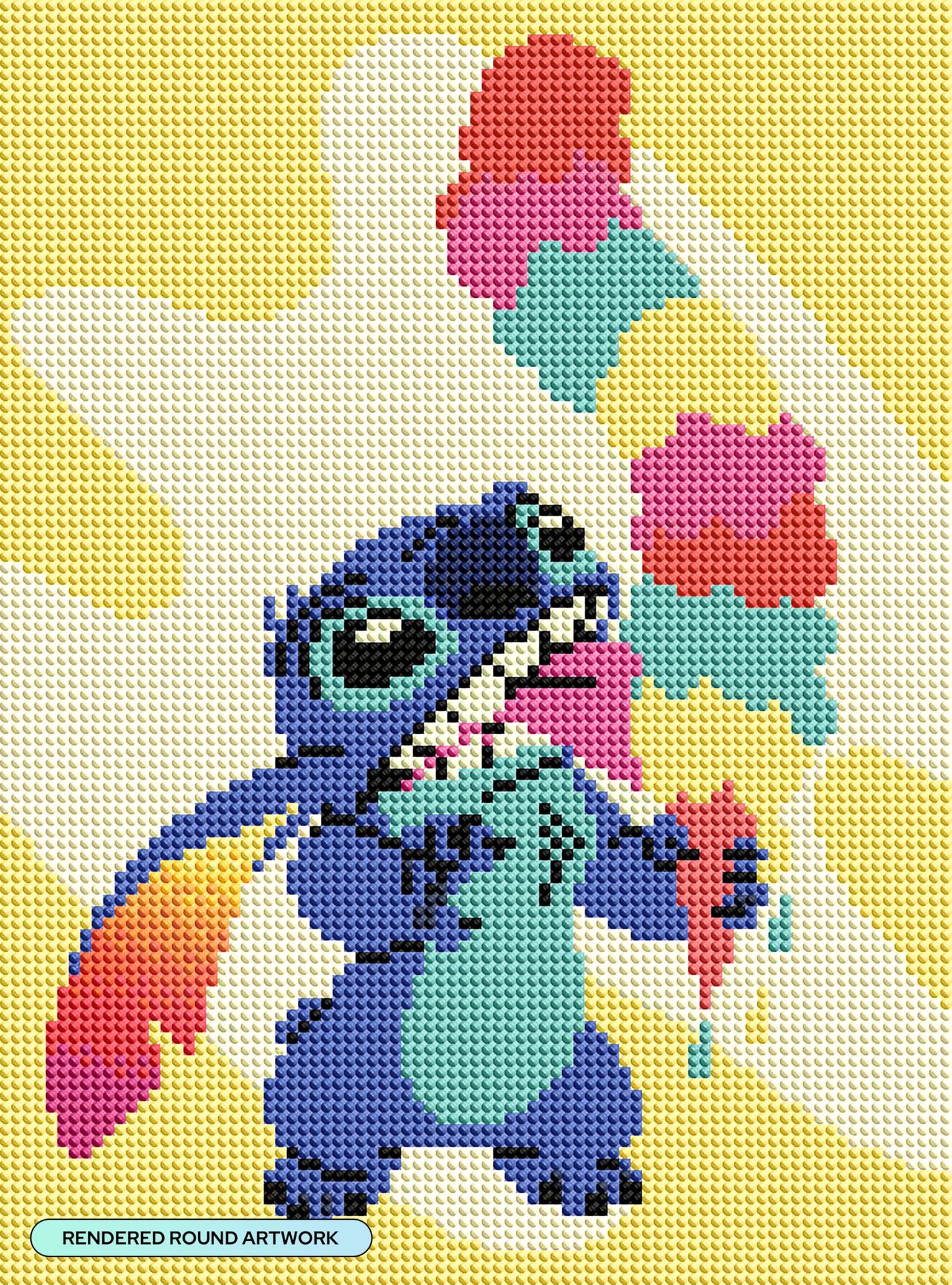 DIAMOND ART CLUB Eight Scoops Diamond Painting Kit, Fun DIY Crafts for Adults, Round Diamond Art Canvas, 9" x 12" (22.8 cm x 30.8 cm)