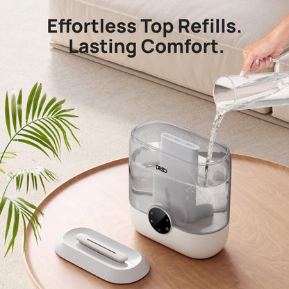 Dreo Smart Humidifiers for Bedroom, 6L Top Fill Supersized Cool Mist Humidifier for Large Room, 60 Hour Runtime, Quiet Ultrasonic Humidifier for Plants, Baby, Indoor, Home, Night Light, Black