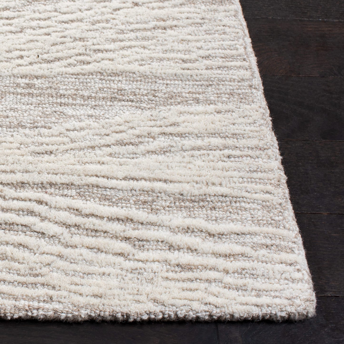 SAFAVIEH Metro Collection 8' x 10' NaturalIvory MET995A Handmade Premium Wool Living Room Dining Bedroom Area Rug