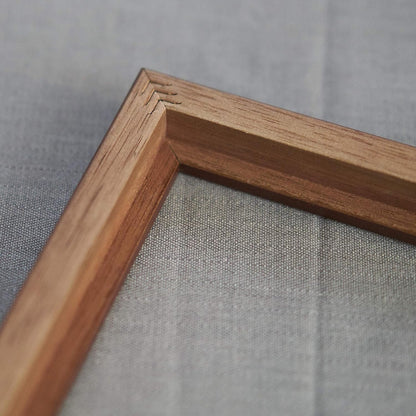 Poster Palooza 8x8 Brown Mahogany Finish Solid Pine Wood Picture Frame with UV Acrylic & Hanging Hardware