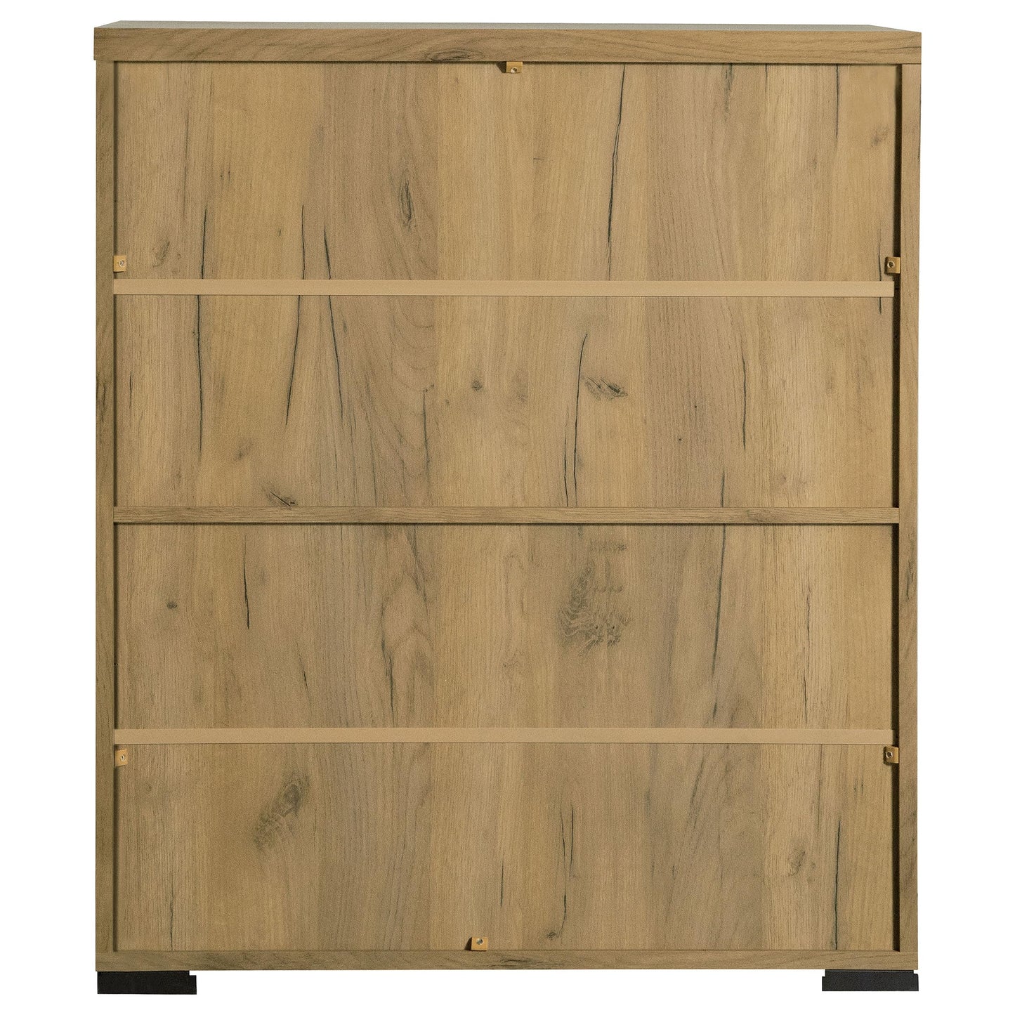 Coaster Home Furnishings - Bristol - Engineered Wood - 6-Shelf Shoe Cabinet with Double Doors, Mesh Panel, and Plastic Glides - Entryway and Mudroom - 31.5-Inch - Golden Oak - 951107