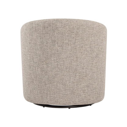 HomePop Upholstered Swivel Accent Chair, Modern Barrel Chair with 360° Swivel Base, Midtone Gray Fabric for Living Room, Bedroom, or Office