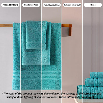 6 Set 2 2 2 Hawmam Linen Teal Turquoise Piece Bath Towels for Bathroom Original Turkish Cotton Soft, Absorbent