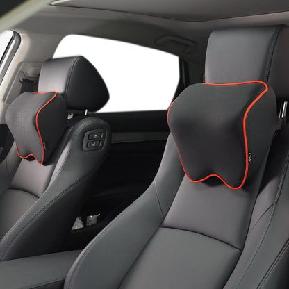 Crofy 2-Pack Car Neck Pillow, Softness Car Headrest Pillow for Driving with Adjustable Strap, 100% Memory Foam and Breathable Removable Cover, Comfortable Ergonomic Design, 4.7 Inches Thick