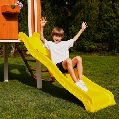 Avenlur Modern Outdoor Backyard Swing Set Children's Rock Climbing Wood Playground Playset 2 Belt Swings, Clubhouse Fort, Windows, Ladder, Wavy Slide Toddlers, Kids Climbers Play Adventure Rock 3-11yr