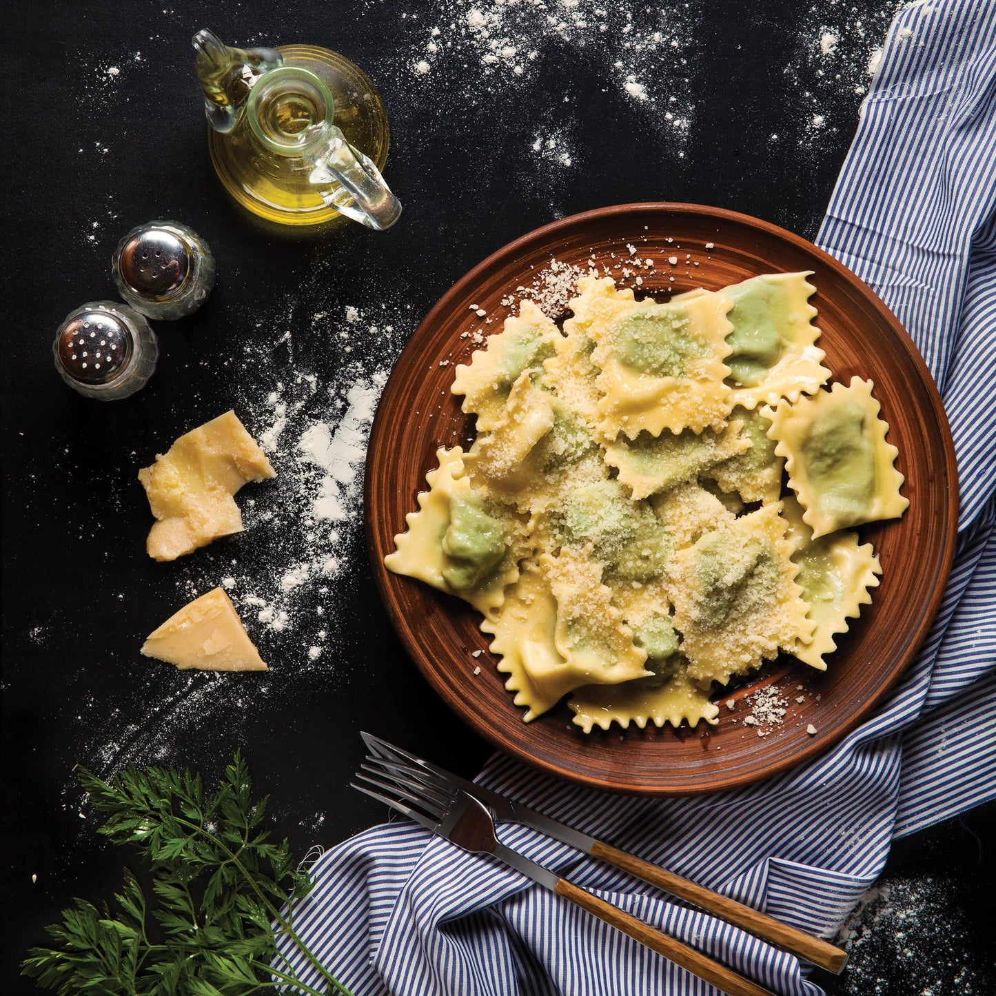 Fante’s Jumbo Ravioli Maker, Fluted 2.5-Inch Square Shape, For Homemade Pasta, Everyday Meals, Entertaining, And Holidays