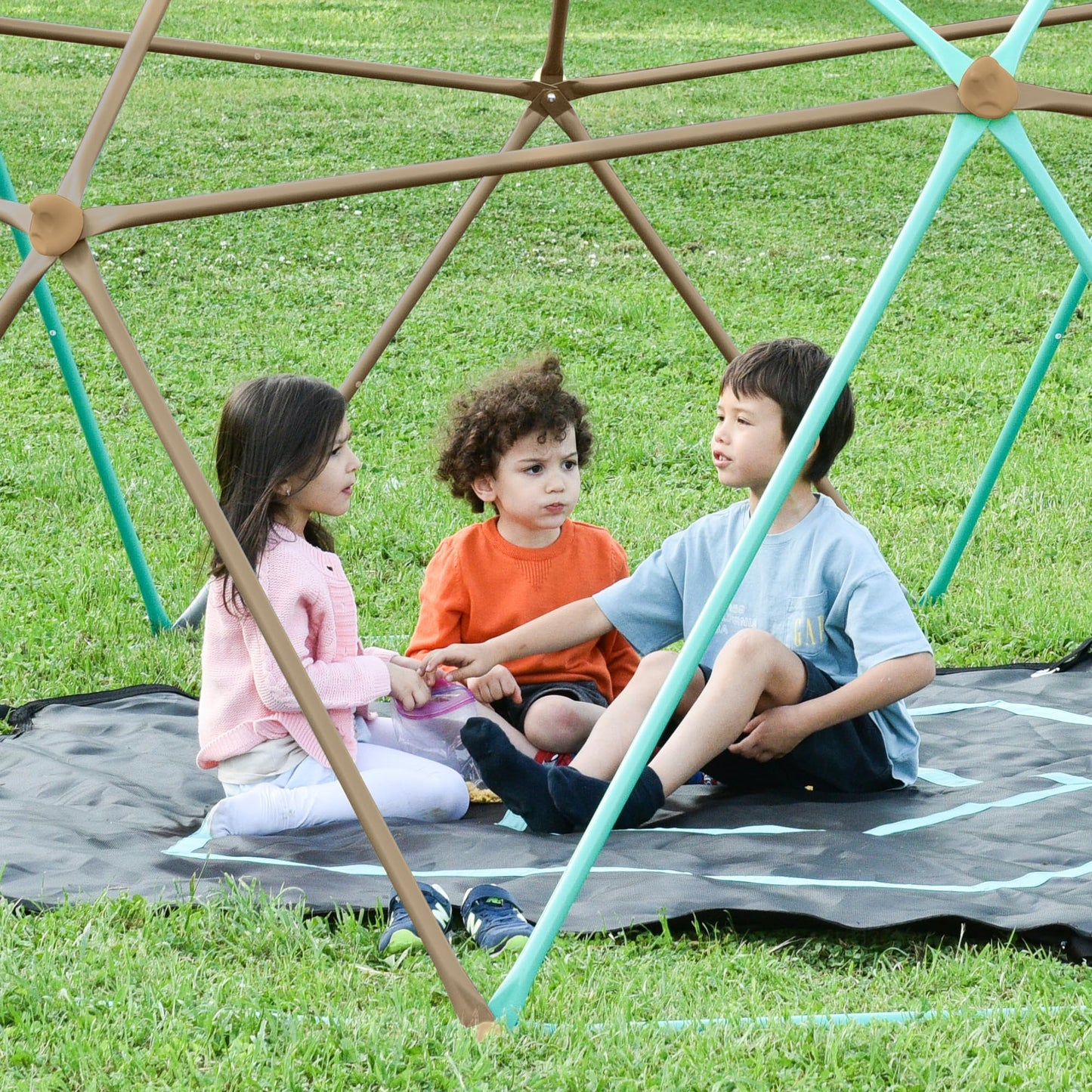 Merax 12FT Climbing Dome with Hammock, Outdoor Geometric Dome Climber Play Center for Kids 3-10 Supporting 1000 lbs, Easy Assembly Jungle Gym