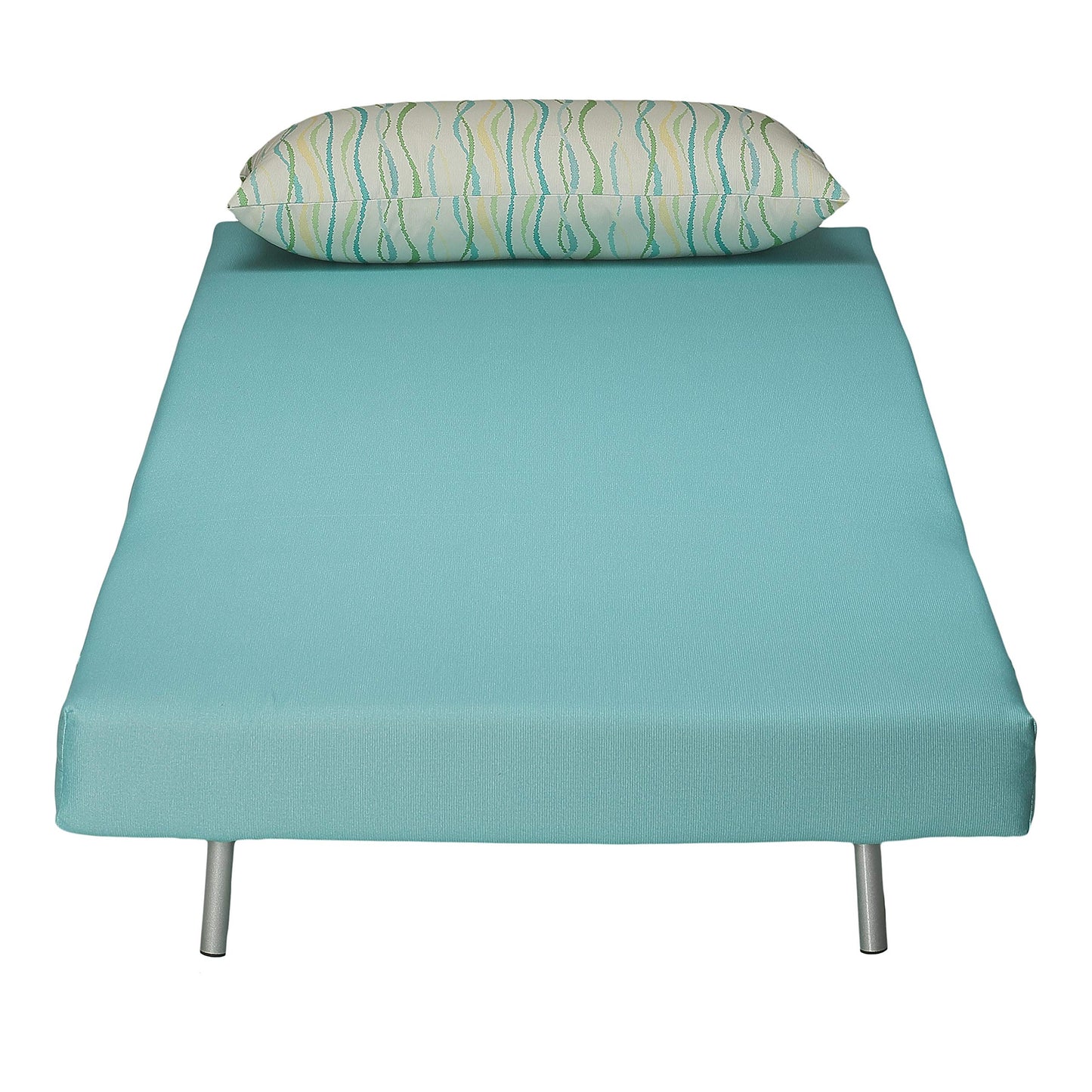 Cortesi Home Savion Convertible Accent Chair futon, Aqua Blue