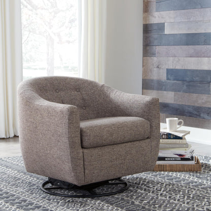 Signature Design by Ashley Upshur Contemporary Upholstered Swivel Accent Chair with Tufted Back, Gray