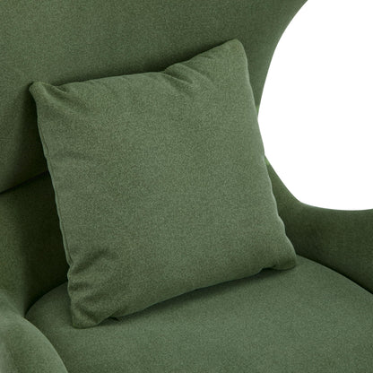 Merax Modern Accent Chair with Pet Cave & Storage, Dual-Layer Design Living Room Lounge Chair with Plush Polyester Fabric, Stylish Reading Chair for Cozy Nook, Home Office & Bedroom, Green