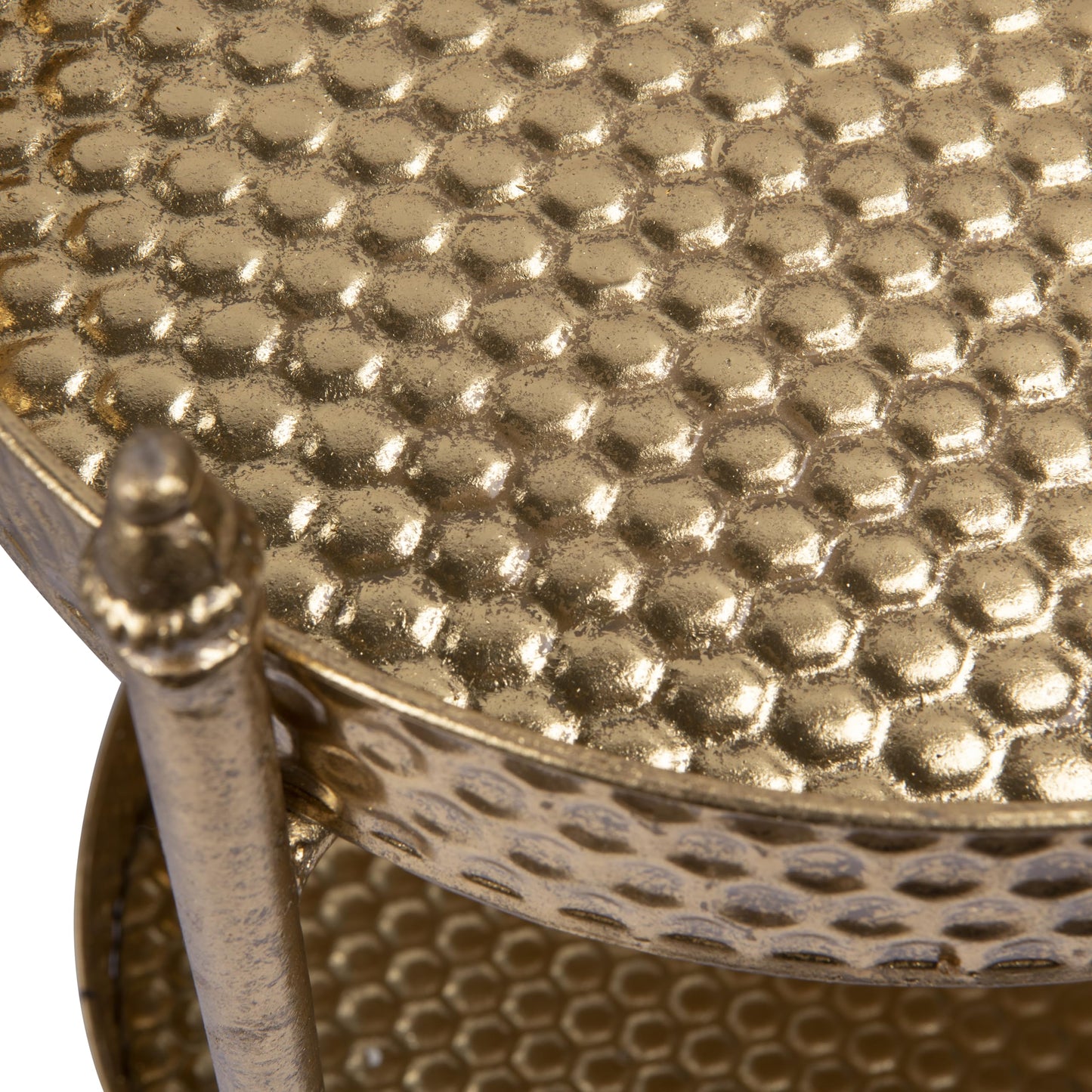 Metal Clover Shaped Bar Cart in Gold