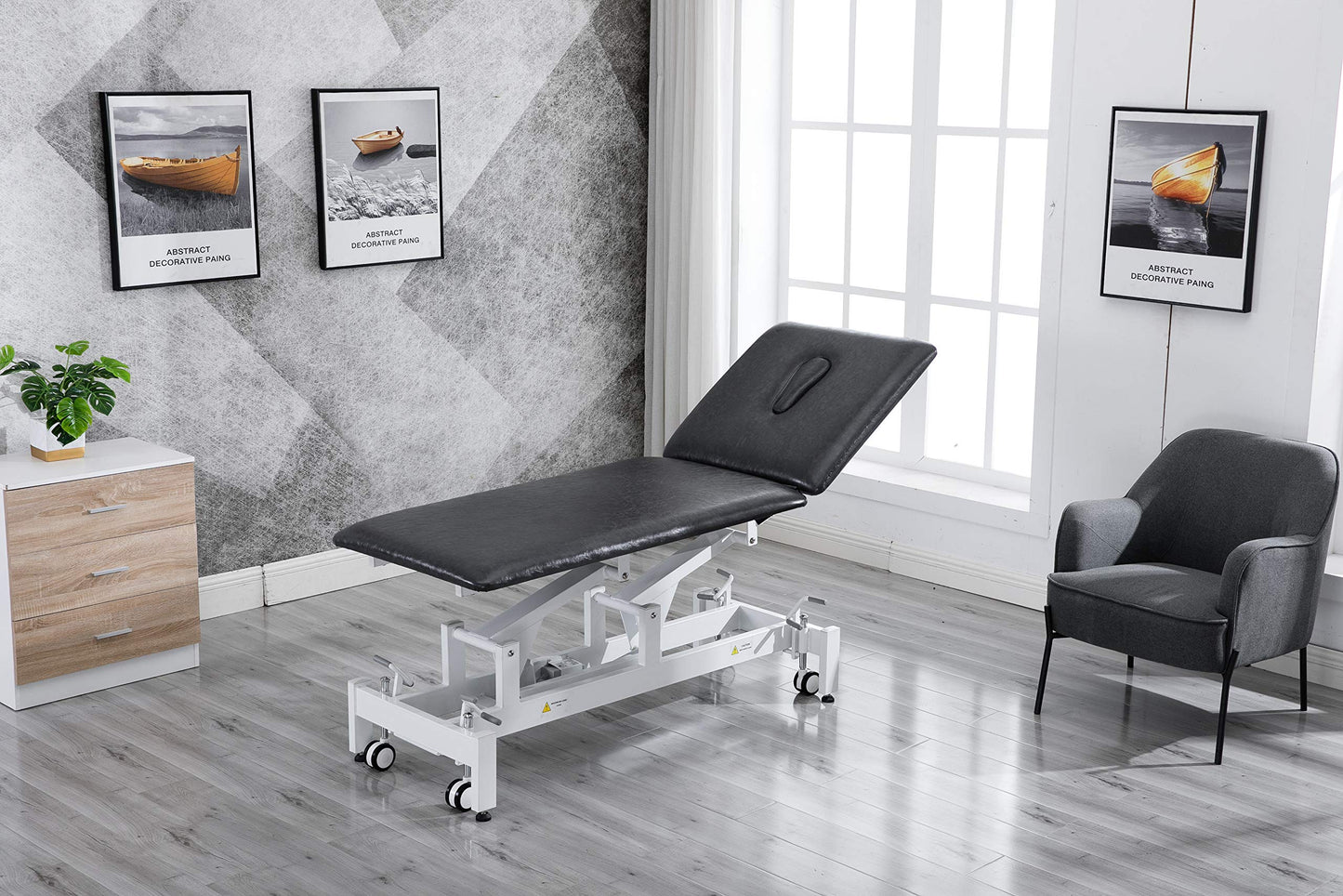 homeLyD Physical Therapy Table Hi-Lo Adjustable 2 Section PT Treatment Table,Ultra Comfortable Foot Control Facial Salon SPA Bed for Massage and Acupuncture (Blue)