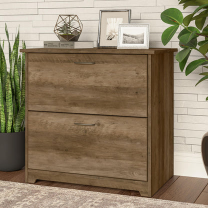 Bush Home Cabot 2 Drawer Lateral File Cabinet in Reclaimed Pine, Home Office Chest for Letter, Legal, and A4-size Document Storage