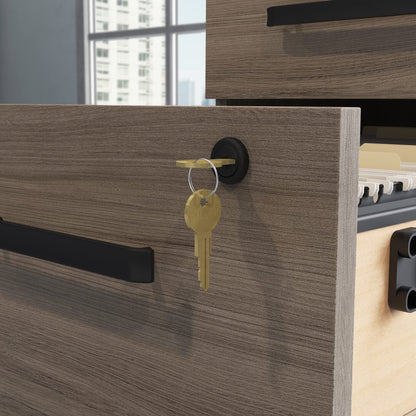 OfficeWorks by Sauder Affirm Mobile File, L: 15.55'' x W: 19.45'' x H: 28.43'', Hudson Elm Finish