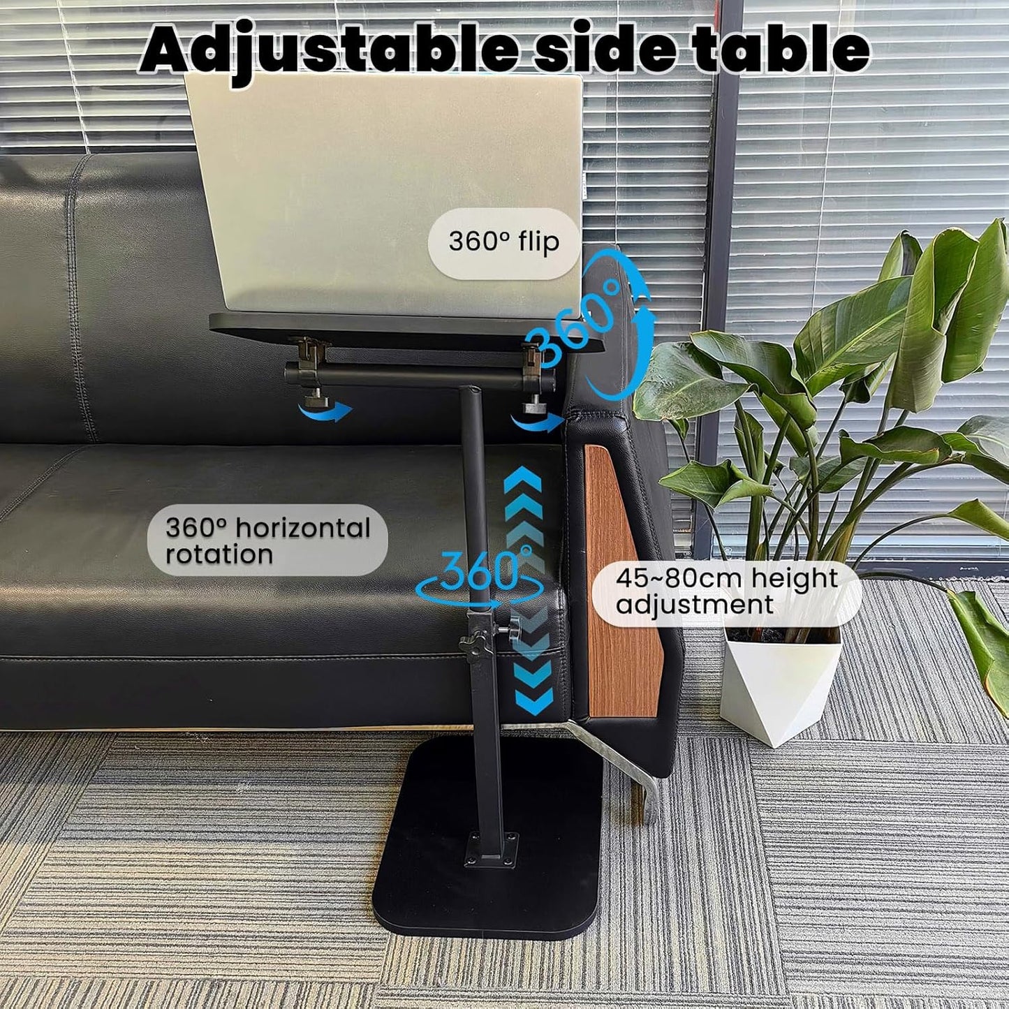Couch,360Swivel C Table End Table Adjustable Height,Laptop Table for CouchBedReading Nook,C Shaped End for TV Tray,that
