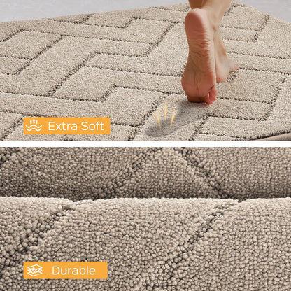 anllugs Machine Washable Kitchen Rugs 24" x 36", Non-Slip Kitchen Runner Rugs Mats for Floor, Absorbent Comfort Standing Mats for Kitchen, Sink, Laundry and Hallway, Taupe