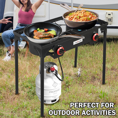Vivicreate High Pressure Propane Gas Outdoor Camping BBQ Grill Stove Burner Estufas de Gas para Cocinar Afuera Es gas propano Regulator 20 PSIG