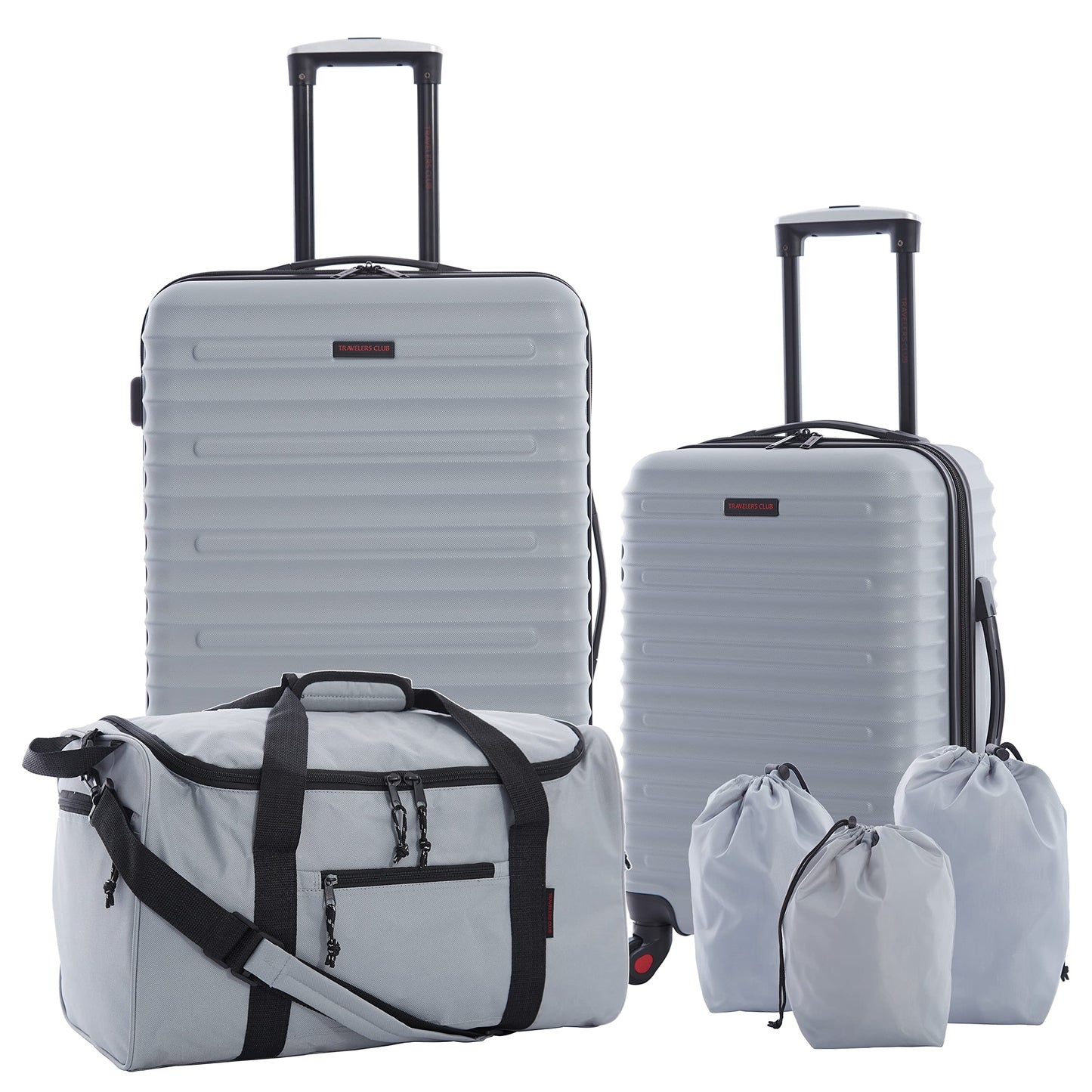 Travelers Club 6 Piece Orion Luggage and Travel Accessories Set, Grey