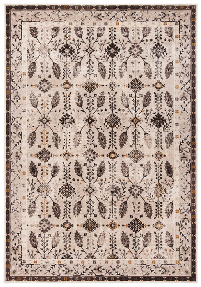 SAFAVIEH Serenity Collection Accent Rug - 4' x 6', Creme & Brown, Traditional Oriental Design, Non-Shedding & Easy Care, Ideal for High Traffic Areas in Entryway, Living Room, Bedroom (SER208F)