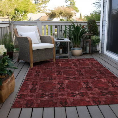 Addison Rugs Chantille ACN564 Red 9' x 12 Indoor Outdoor Area Rug, Stain Resistant, Machine Washable, Non Shedding, Bedroom, Living Room, Dining Room, Kitchen Rug