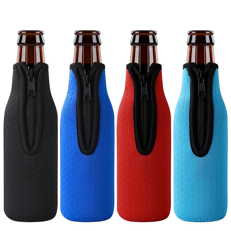 Xumbtvs 4 Pcs Beer Bottle sleeves, Non-slip Neoprene Insulated Beer Holder Cooler Cover for 12oz 330ml Bottle (Colorful1)