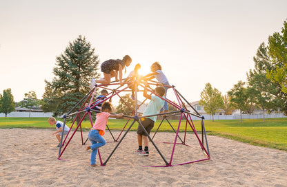 Lifetime 91088 Geometric Dome Climber Jungle Gym, 5.5' High x 11' Wide, Berry & Brown, 66-Inch