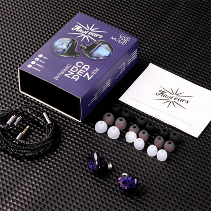 Linsoul Kiwi Ears Cadenza 10mm Beryllium Dynamic Driver IEM 3D Printed with Detachable Interchangeable Plug 0.78 2pin 3.5mm IEM Cable for Musician Audiophile (Purple)