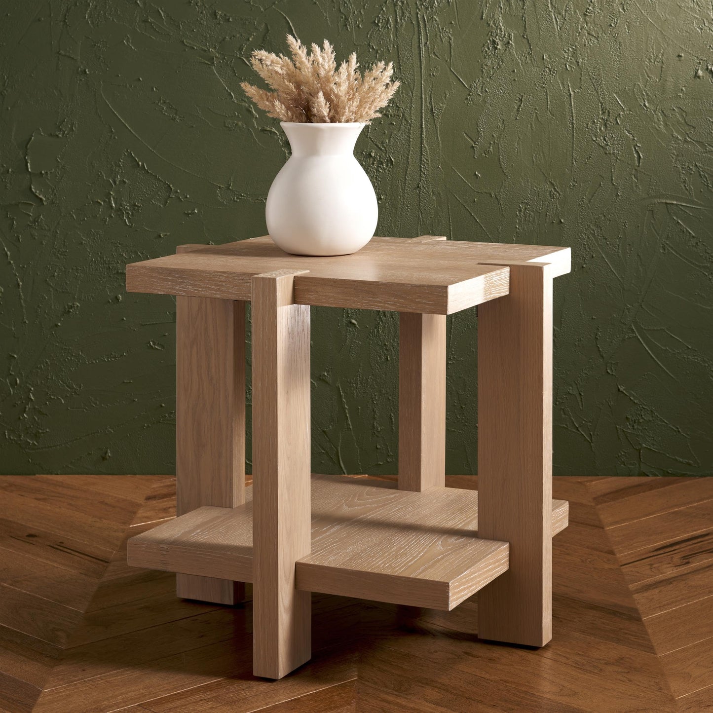 SAFAVIEH Couture Collection Quigley Weathered Grey Square Accent Table