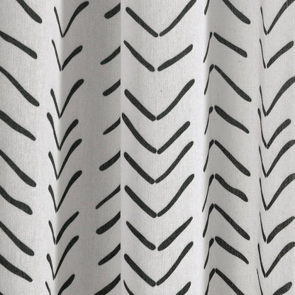 Lush Decor Hygge Modern Arrow Linen Look Shower Curtain, 72" X 72", Black & White