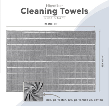 Utopia Towels - Microfiber Kitchen Towels, Super Absorbent 18 x 26 Inches, Durable, Soft, and Lint Free Dish Towels, Ideal for Cleaning Dishes, Pans, and Kitchen Appliance (8 Pack, Grey)