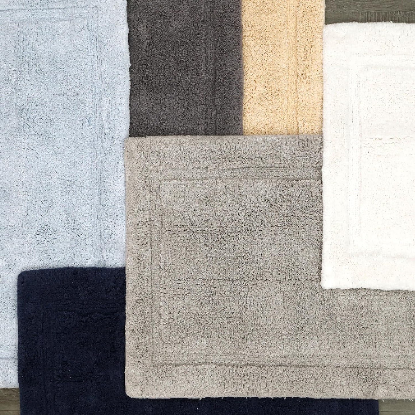 Jean Pierre New York Lydia Border 100% Cotton Bath Mat - Non-Slip Rug - Ivory - 20"x32"