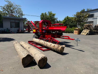 27T Firewood Processor with 739cc RATO Engine, 17.32″ Max Cut, 20″ Chainsaw, 6-Way Wedge, Log Lifter & 3M Conveyor – Full Hydraulic Control – Easy to Use for Home, Farm, Small Business