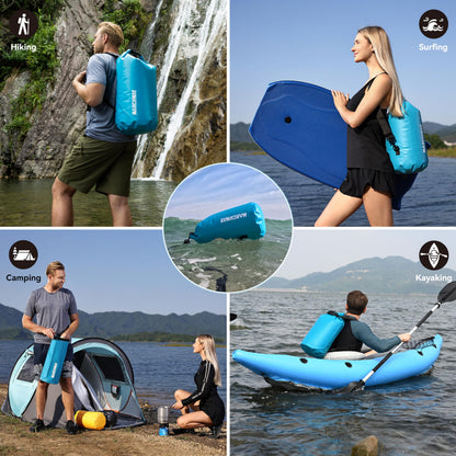 MARCHWAY Floating Waterproof Dry Bag Backpack 5L/10L/20L/30L/40L, Roll Top Sack Keeps Gear Dry for Kayaking, Rafting, Boating, Swimming, Camping, Hiking, Beach, Fishing (Teal, 10L)