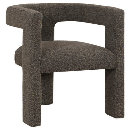 Coaster Home Furnishings - Petra - Boucle Upholstered Accent Chair Curved Arms and Cushioned Seat - Contemporary Style - Living Room - Chocolate Brown - 902880